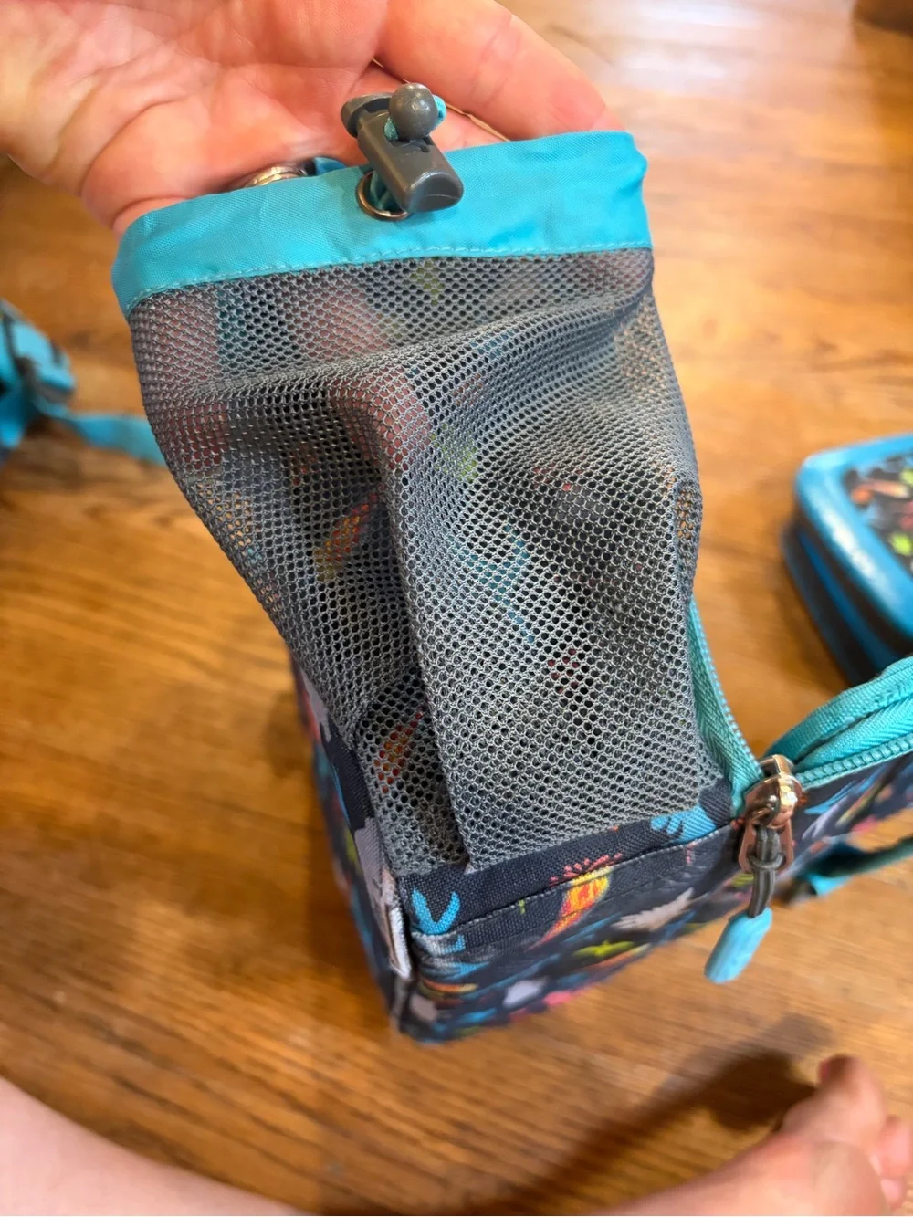 Kids Dinosaur Backpack Set in Black & Turquoise